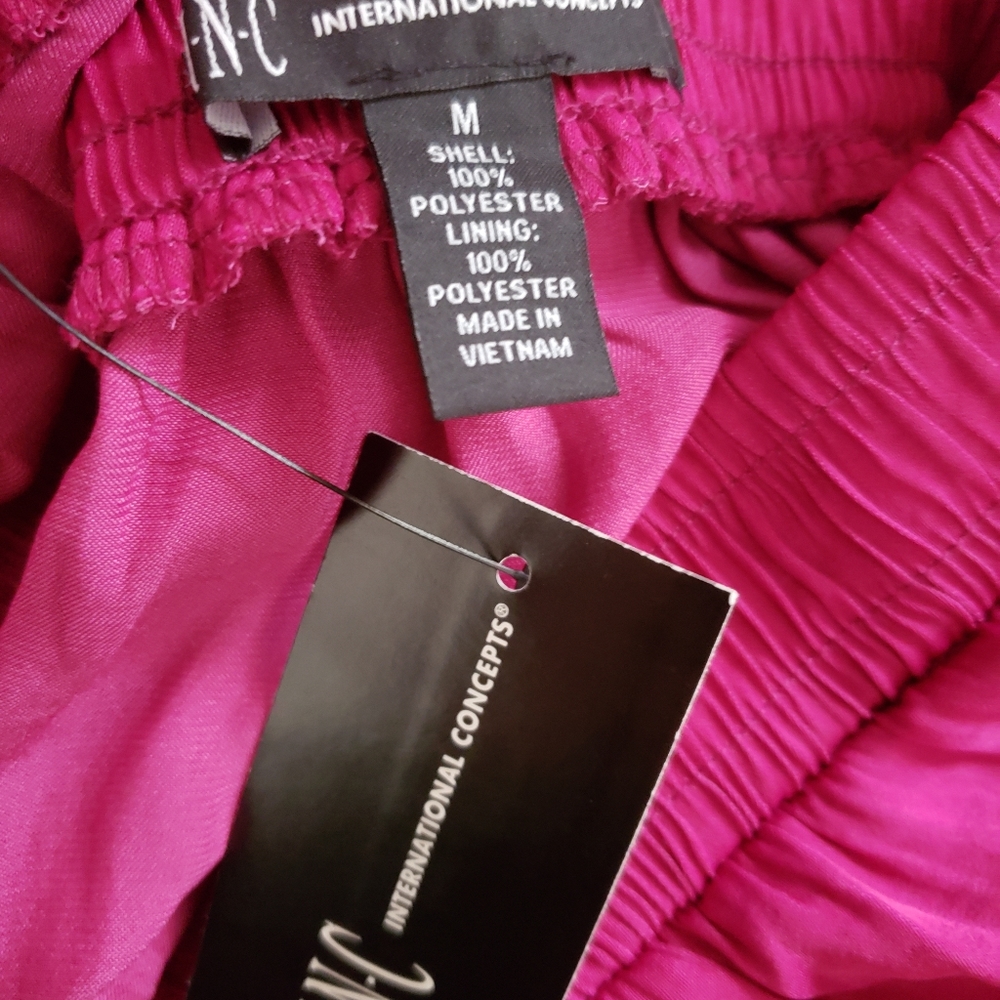 INC International Concepts Off-Shoulder High-Low Dress in Magenta - Picture 8 of 9